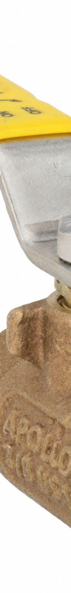 APOLLO Manual Two-Way Ball Valve: 3/8 in, Bronze, Straight, FNPT x FNPT, 600 psi Max. Pressure (CWP) (MPN 7010210). Key specifications — Brand: APOLLO; Handle: Lever.