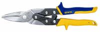 IRWIN Aviation Snip: Straight, 10 in Overall Lg, 1 1/4 in Cutting Lg, Steel, Multi-Component, Steel (MPN 2073113). Key specifications — attr308531: Multi-Component; attr308530: Steel; attr308532: Steel; attr308533: Yes; attr308535: Plastic; attr308541: 23 ga (Stainless Steel); attr308546: Straight; attr324897: IRWIN.