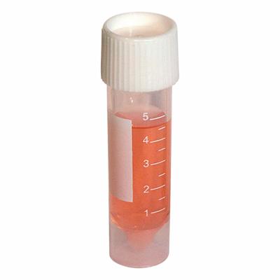 GLOBE SCIENTIFIC Test Tube: Test Tube, Polypropylene, 5 mL Capacity - mL, Conical, Colorless - Plastic Test Tubes