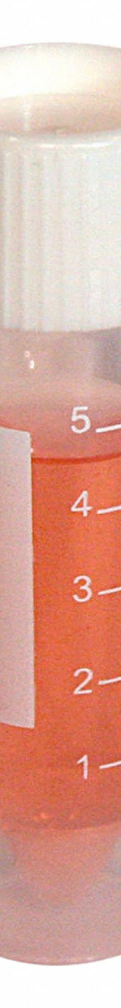GLOBE SCIENTIFIC Test Tube: Test Tube, Polypropylene, 5 mL Capacity - mL, Conical, Colorless, White (MPN 6104SP). Key specifications — Brand: GLOBE SCIENTIFIC; Graduated: Yes; Closure Color: White; Includes: Attached White Screw Cap; Includes Closure: Yes; Body Color: Colorless; Bottom Shape: Conical; Body Material: Polypropylene.
