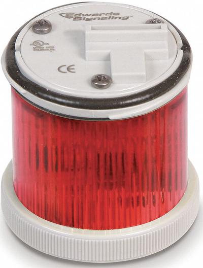 EDWARDS SIGNALING Tower Light Module: Flashing/Steady, 240V AC, Red, 48 mm Overall Dia - Multimode Light Modules