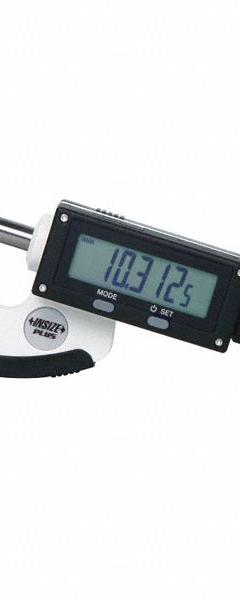 INSIZE IP65 Digital Outside Micrometer: 1/2000 in to 1 9/50 in /0.001 mm to 30 mm, Inch/Metric, IP65 (MPN 3661-30). Key specifications — attr1182744: 0.0005 in/0.01 mm; attr1182776: IP65; attr1182741: INSIZE; attr1182743: +/- 0.00012 in; attr1182759: Yes.