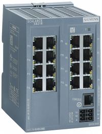 SCALANCE IE Switch: Managed, DIN Rail, 16 Ports, RJ45, 10/100 Mbit/s, IP20 (MPN 6GK52160BA002AB2). Key specifications — Port Type: RJ45; Manufacturer Part Number: 6GK52160BA002AB2; Brand: SCALANCE; Features: LED Diagnostics; IP Rating: IP20; Mounting Location: DIN Rail; Network Interface: 10/100 Mbit/s.