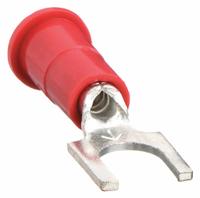 3M Fork Terminals: Red, Vinyl, #8 Stud Size, 22 AWG – 18 AWG Wire Range, Block Fork, 1,000 V (MPN MVU18-8FBX). Key specifications — Barrel Style: Butted; Manufacturer Part Number: MVU18-8FBX; Brand: 3M; Series: TH.