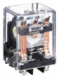 OMRON General Purpose Relay: Socket Mounted, 10 A Current Rating, 24V DC, DPDT, 8 Pins/Terminals (MPN MJN2C-DC24). Key specifications — Brand: OMRON; Base Type: Square; Mounting Style: Plug-In; Pin Shape: Round; Electrical Connection: Plug-In; Manufacturer Part Number: MJN2C-DC24; Series: MJN Series.