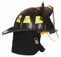 FIRE-DEX Fire Helmet: White, Fiberglass, Traditional Rear Brim, Chin Strap, Suspension (MPN 1910GF951). Key specifications — Color: White; Chin Strap: Yes; Brand: FIRE-DEX; Shell Material: Fiberglass; Style: Traditional Rear Brim; Suspension: Yes.