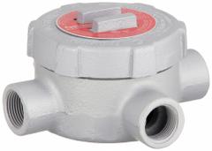 Conduit Outlet Body: Iron, GU, 3/4 in Trade Size, X Body, 19 cu in Body Capacity (MPN GUX75). Key specifications — Series: For Standard Body; Compatible Conduit Trade Size: 3/4 in; Thread Gender: Female; Hub Style: Threaded; Cover Included: Yes; Body Style: X; Connection Type: Threaded; Back Type: Round.