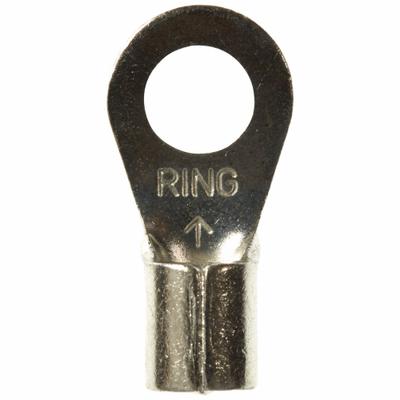 3M Ring Terminal: Bare, 1/4 in Stud Size, 8 AWG to 8 AWG Wire Sizes, 1,000 V - Non-Insulated Ring Terminals