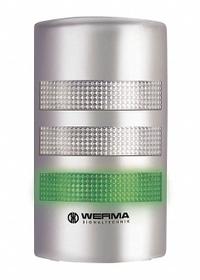 WERMA Tower Light Assembly: 3 Tier, Green/Red/Yellow, Sounder Tier Included, 195 mm Overall Ht (MPN 69140068). Key specifications — Manufacturer Part Number: 69140068; Brand: WERMA; Operating Voltage: 115 to 230V AC; Light Tier Color: Yellow.