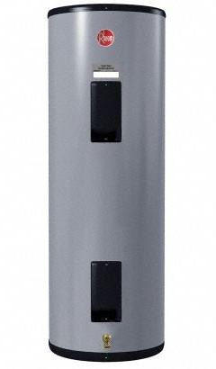 RHEEM Electric Water Heater: 277V AC, 80 gal, 12,100 W, Single Phase, 59 in Ht, 122 gph @ 40°F (MPN ELD80-D/638331). Key specifications — Phase: Single; Brand: RHEEM; Maximum Recovery Flow Rate: 122 gph @ 40°F.