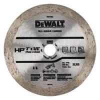 DEWALT Diamond Saw Blade: Ceramic/Granite/Marble/Porcelain/Stone, 3 in Blade Dia., 3/8 in Arbor Size (MPN DW47350). Key specifications — attr1097734: Dry; attr1097738: Circular Saw; attr1097751: DEWALT.