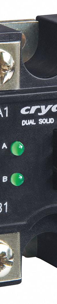 CRYDOM Dual Solid State Relay: Surface Mounted, 25 A Max Output Current, SCR, AC Output (MPN CD4825W2V). Key specifications — Brand: CRYDOM; Current Type: AC; Electrical Connection: Screw Clamp; Finger Safe: No; Input Current: 10 mA; Maximum Output Current without Heat Sink: Not Recommended; Mounting Style: Panel; Output Voltage: 48 to 600V AC.