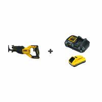 DEWALT Cordless Recip Saw: 1 Battery, 1 Charger, 1 1/8 in Stroke Lg, 3,200 Max. Strokes per Minute (MPN DCS382B/DCB2104C). Key specifications — attr1170520: Brushless; attr1179903: 4.0 Ah.
