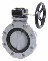 HAYWARD Butterfly Valve: 12 in Pipe Size, Concentric, 150 psi Max. Pressure (CWP), Wafer, EPDM, EPDM (MPN BYV44120A0EG000). Key specifications — Brand: HAYWARD; Handle Type: Gear Operated Handwheel; Disc Material: Glass-Filled Polypropylene.
