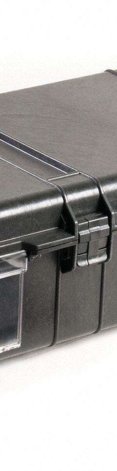 PELICAN Protective Case: 15 5/8 in x 54 5/8 in x 8 5/8 in, No Foam, Black, 4 Wheels, 36 lb Wt (MPN 1770NF). Key specifications — Brand: PELICAN; Material: Plastic; Closure Type: Padlock.