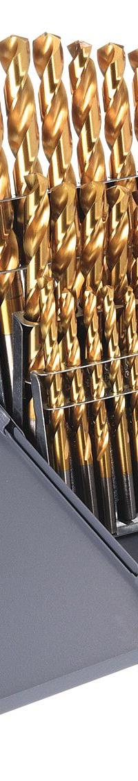 CHICAGO-LATROBE Jobber Length Drill Bit Set: 29 Pc, 1/16" to 1/2" by 64ths, 135° Split Point (MPN 41800). Key specifications — attr1236168: Metal Index; attr1236199: NAS 907 Type B.