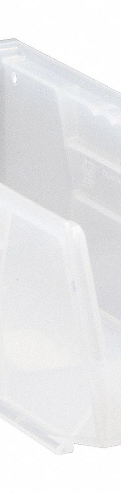 QUANTUM STORAGE SYSTEMS Hang and Stack Bin: 4 1/8 in x 10 7/8 in x 4 in, Clear, 30 lb Load Capacity (MPN QUS224CL). Key specifications — Electrostatic Discharge: Not Electrostatic Discharge Conductive; Brand: QUANTUM STORAGE SYSTEMS; % Recycled Content: 0%.