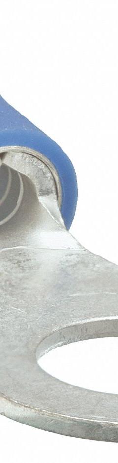 GRAINGER Ring Terminal: Blue, Vinyl Insulation, 1/2 in Stud Size, 16 AWG to 14 AWG Wire Sizes, 600 V (MPN 24C945). Key specifications — attr1308027: GRAINGER.