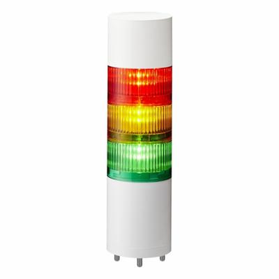 PATLITE Tower Light Assembly: 3 Tier, Sounder Tier Included, IP54, Amber/Green/Red - Three-Tier Tower Light Assemblies