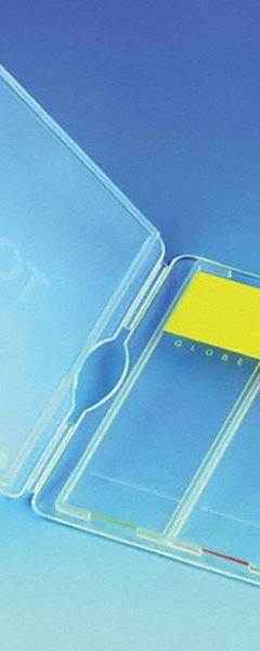 Lab Slide Mailer: Slides Holds Container, 2 Slides, Polypropylene, Blue (MPN 513041B). Key specifications — Brand: GLOBE SCIENTIFIC; Color: Blue; Holds Container Style: Slides; Material: Polypropylene.