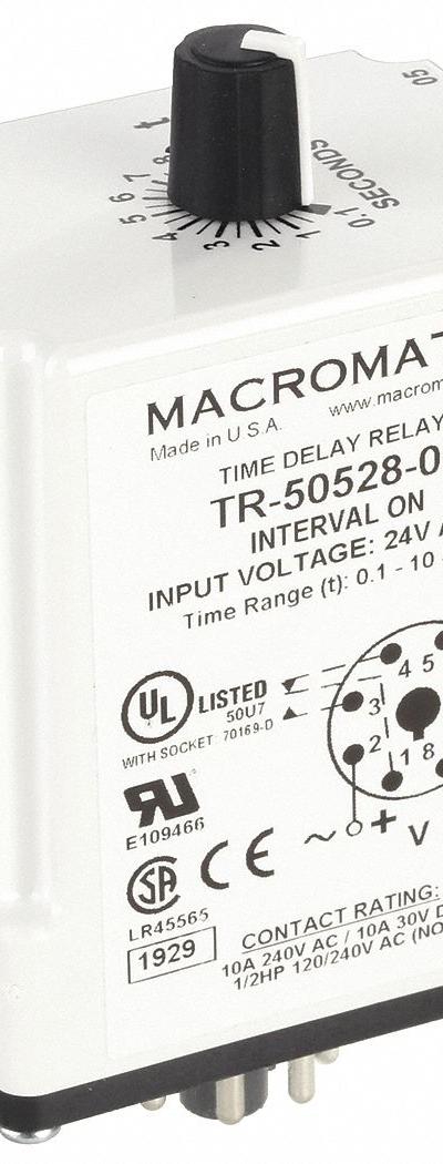 MACROMATIC Single Function Time Delay Relay: Socket Mounted - Socket-Mounted Relays