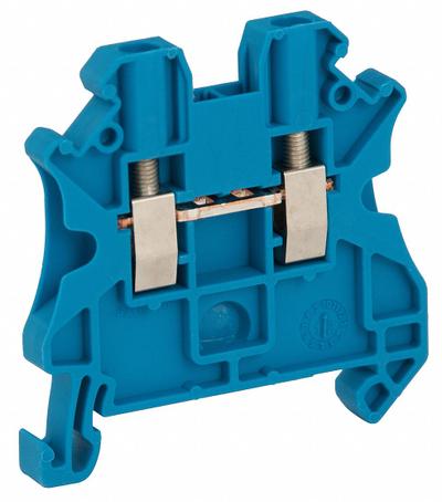 SCHNEIDER Terminal Block: DIN Rail Mounting Type, Screw Clamp Wire Termination - Pass-Through Blocks