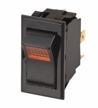 CARLING TECHNOLOGIES Lighted Rocker Switch: 2 Positions, SPST, On/Off, Red (MPN LTILA51-6S-BL-RC-NBL/125N). Key specifications — AC Contact Rating: 15 A @ 125 V; DC Contact Rating: 15 A @ 15 to 28 V; Horsepower: 1/2 hp @ 125 to 250 V; NEMA Enclosure Rating: No Enclosure; Operator Illumination: Illuminated; Switch Color: Red; Terminal Connection Type: 0.25 in Quick Connect Tab; Includes Lamp Module: No Lamp Module Included.