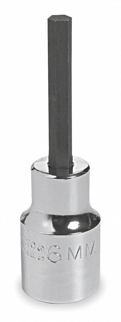 PROTO Socket Bit: 1/2 in Drive Size, Hex Tip, 15 mm Tip Size, 3 41/64 in Overall Lg - Hex Bit Sockets