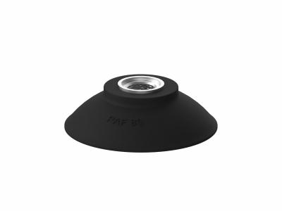 PIAB Vacuum Pad Assembly: Flat, G1/4 in, 80 mm Pad Dia, Nitrile/PVC, Black, 60A - Flat Type Automotive Industry Vacuum Pad Assemblies