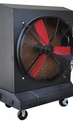 SKYBLADE Portable Evaporative Cooler: 3,200 sq ft – 3,200 sq ft, 5-15P, 115V AC, 10,000 cfm Airflow (MPN SM-36PRO-B-120). Key specifications — attr1152013: Variable; attr1151993: SKYBLADE.