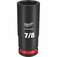 MILWAUKEE Deep Impact Socket: 1/2 in Drive Size, SAE, 7/8 in Socket Size, 6-Point, Deep, Friction (MPN 49-66-6228). Key specifications — attr1215501: MILWAUKEE; attr1215515: Black Phosphate; attr1215518: 7/8 in.
