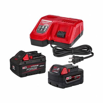 MILWAUKEE Battery Starter Kit: M18, 5 Ah_8 Ah, 2 Batteries Included, Charger Included - Milwaukee Cordless Tool Batteries