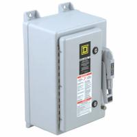 SQUARE D Safety Switch: Non-Fusible, 200 A, Three Phase, 600V AC, Non-Metallic, Indoor/Outdoor (MPN HU364DF). Key specifications — attr867131: SQUARE D.