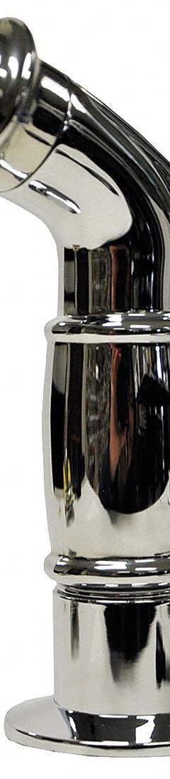 DANCO Kitchen Sprayer: Plastic, Chrome, 3 1/2 in Overall Lg, 1/2" Connection Size, NPSM, Guide (MPN 9D00010334). Key specifications — Inlet Connection Type: NPSM; Brand: DANCO; Connection Size: 1/2"; Color/Finish: Chrome; Includes: Guide; Material: Plastic; Product Type: Kitchen Sprayer.