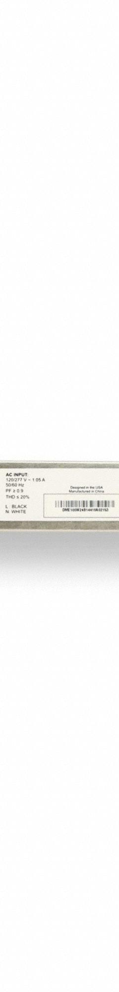 LED Driver: 100 W Power Output, 120/277V AC, 24V DC, 11 1/4 in Lg, Wet Location Rated, 1 7/8 in Ht (MPN VLM100W-24-LPS). Key specifications — attr1264212: Junction Box; attr1264214: 120/277V AC; attr1264224: 24V DC; attr1264225: 100 W; attr1264175: DIODE LED.