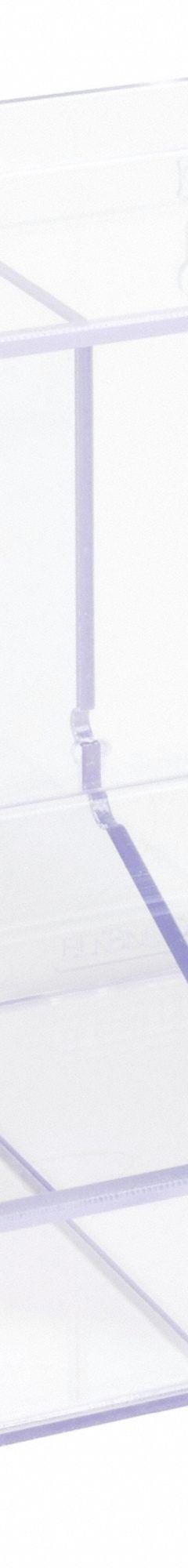 Lab Bulk Bin: 8 1/2 in Overall Wd, 9 in Overall Ht, 8 3/4 in Overall Lg, PETG, Clear, 2 Compartments (MPN BLKBNLDDBL4-M). Key specifications — Material: PETG; Mounting Location: Wall; Color: Clear; Product Type: Bulk Bin; Total Holding Capacity: Misc Lab Supplies; Brand: POLTEX.