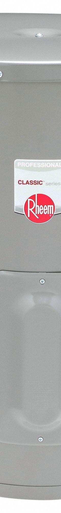 RHEEM Electric Water Heater: 120V AC, 15 gal, 2,000 W, Single Phase, 24.25 in Ht, 20 gph @ 40°F (MPN PROE15 1 RH POU). Key specifications — Phase: Single; Brand: RHEEM.