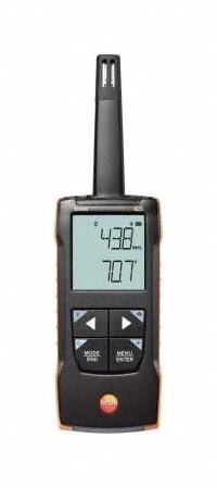 TESTO Digital Thermohydrometer: Air Temp/Relative Humidity, 8 in x 2 in x 1 in, -20°F to 140°F (MPN 0563 1625). Key specifications — attr1107597: TESTO.