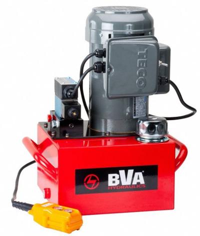 BVA HYDRAULICS Hydraulic Pump: 10,000 psi Max. Op Pressure, 293 cu in/min Max. Flow Rate - Corded High-Power Stationary Electric Hydraulic Pump Units