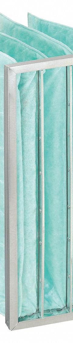 GRAINGER Pocket Air Filter: 24 in x 12 in x 15 in, MERV 11, Green, Synthetic, 4 Pockets (MPN 2JVK2). Key specifications — Display Sell UOM: EA; Brand: GRAINGER; Media Material: Synthetic; Performance Rating: MERV 11.