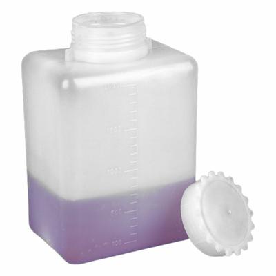 GLOBE SCIENTIFIC Laboratory Bottle: 2 L, HDPE, Natural, Square, Translucent - HDPE Rectangular Lab Bottles