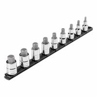 TEKTON Socket Set: 1 - 25 Pieces, 1/2 in Drive Size, 9 Pieces, 1/4 in to 3/4 in Tip Size Range, SAE (MPN SHB92109). Key specifications — attr1216280: Fixed Insert; attr1216283: TEKTON; attr1225718: 1/4 in to 3/4 in; attr1227491: 1/2 in.