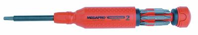 MEGAPRO Multi-Bit Screwdriver: Torq-Set/Torx/Tri-Wing Tip, 14 Tips, 8 1/2 in Overall Lg - Security Multi-Bit Screwdrivers
