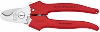 KNIPEX Cable Shears: Plastic Handle, Shear, For 13/32 in Max Dia Data Cable, 6 1/2 in Overall Lg (MPN 95 05 165). Key specifications — attr324789: KNIPEX; attr308384: Shear; attr308389: Plastic; attr308391: 4 AWG.