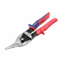 IRWIN Aviation Snip: Left/Straight, 10 in Overall Lg, 1 1/4 in Cutting Lg, Steel, Multi-Component (MPN 2073111). Key specifications — attr308531: Multi-Component; attr308530: Steel; attr308532: Steel; attr308533: Yes; attr308535: Sheet Metal; attr308541: 23 ga (Stainless Steel); attr308546: Straight; attr324897: IRWIN.
