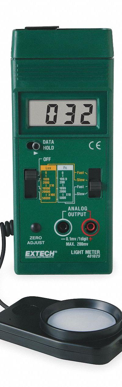 EXTECH Light Meter: ±5% Full Scale Light Level Accuracy - Standard Light Meters