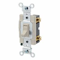 LEVITON Wall Switch: Toggle Switch, Single Pole, Maintained, Ivory, 120/277V AC, 20 A (MPN 54521-2I). Key specifications — Illuminated: No; Voltage Rating: 120/277V AC.