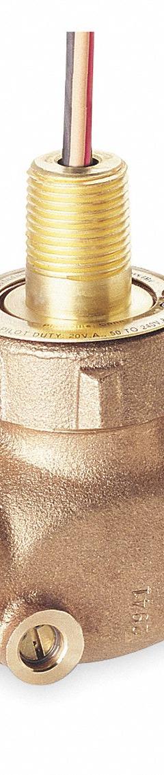 GEMS SENSORS Liquid Flow Switch: Piston, Bronze, 1 in FNPT, 1 in Connection Size, FNPT, SPDT, Adj (MPN FS-200, 26615). Key specifications — Brand: GEMS SENSORS; Hazardous Location Specification: Class I, Div 2, Group A, B, C, D; Set Point Type: Adjustable; Switch Position: Normally Closed; Contact Rating (DC): 20 V.