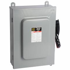 SQUARE D Safety Switch: Non-Fusible, 100 A, Three Phase, 600V AC, Galvanized Steel, Indoor/Outdoor (MPN HU663AWK). Key specifications — attr867131: SQUARE D.