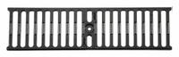 ZURN Grate: E, Rectangular, Slotted, 5 1/4 in Overall Wd, 19 1/2 in Overall Lg, 1 1/4 in Overall Ht (MPN P6-DGE). Key specifications — Color: Black; Brand: ZURN; Finish: Unfinished; Grate Surface Type: Slotted.